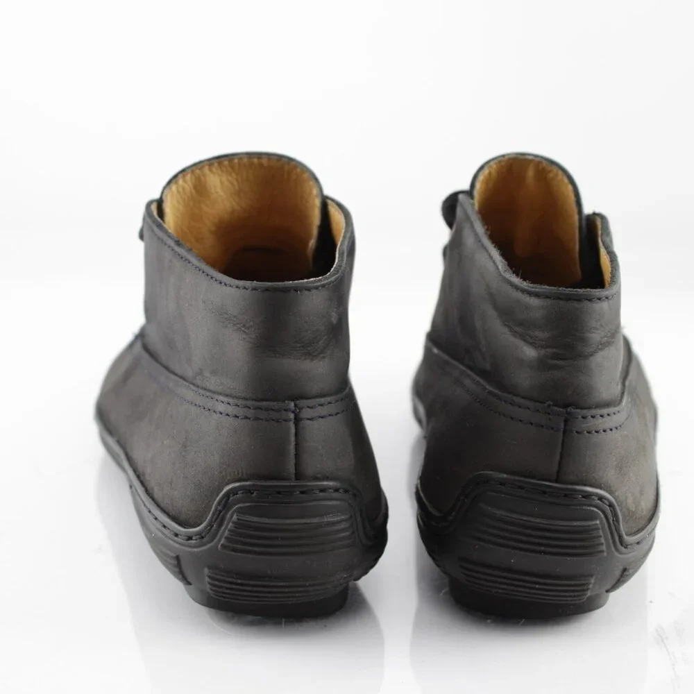 BiKey Womens Boot‎ Size 38 7 Black Leather Lace Up Moc Toe Casual Bootie Italy